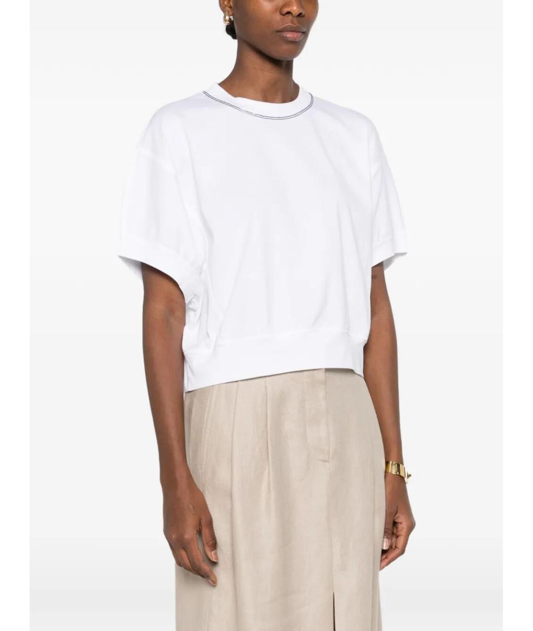 BRUNELLO CUCINELLI Белая хлопковая футболка, фото 5