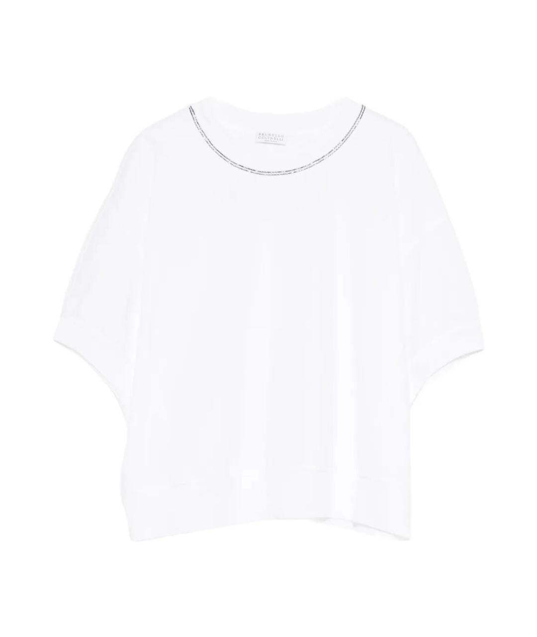 BRUNELLO CUCINELLI Белая хлопковая футболка, фото 1