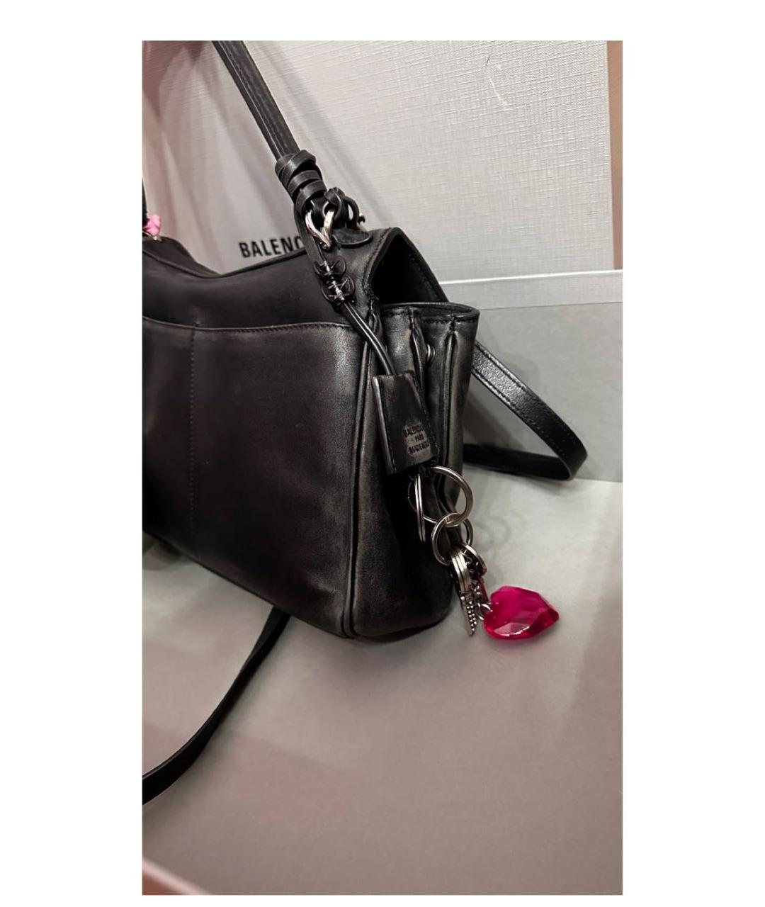 BALENCIAGA Черная кожаная сумка тоут, фото 3