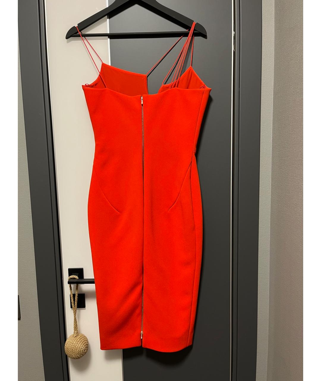 VICTORIA BECKHAM Красное шерстяное коктейльное платье, фото 3
