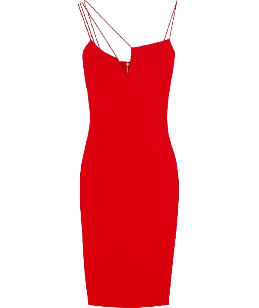 VICTORIA BECKHAM Красное шерстяное коктейльное платье, фото 1