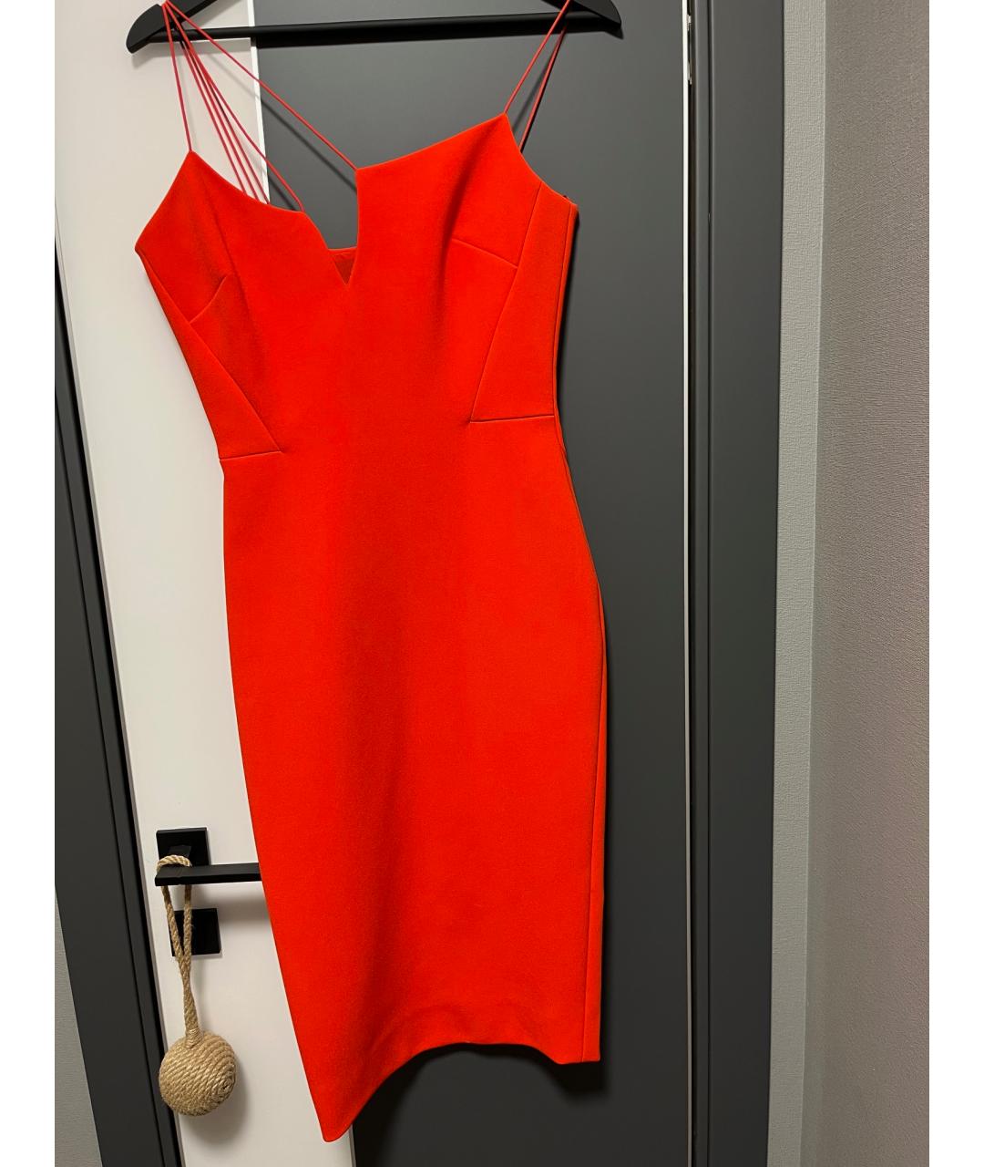 VICTORIA BECKHAM Красное шерстяное коктейльное платье, фото 5