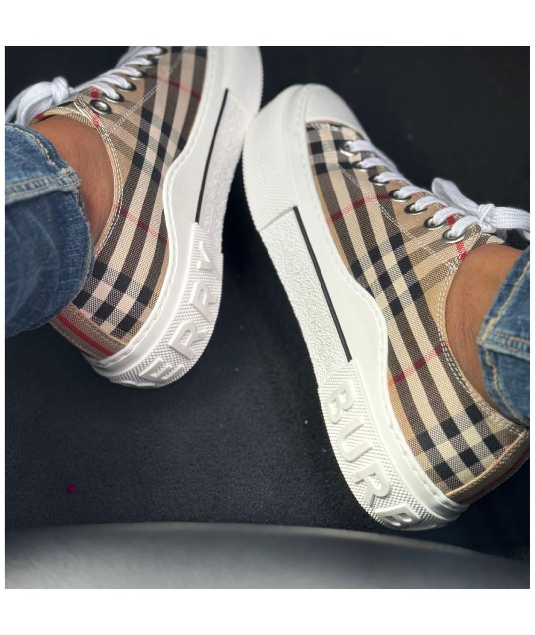 BURBERRY Бежевые кеды, фото 7