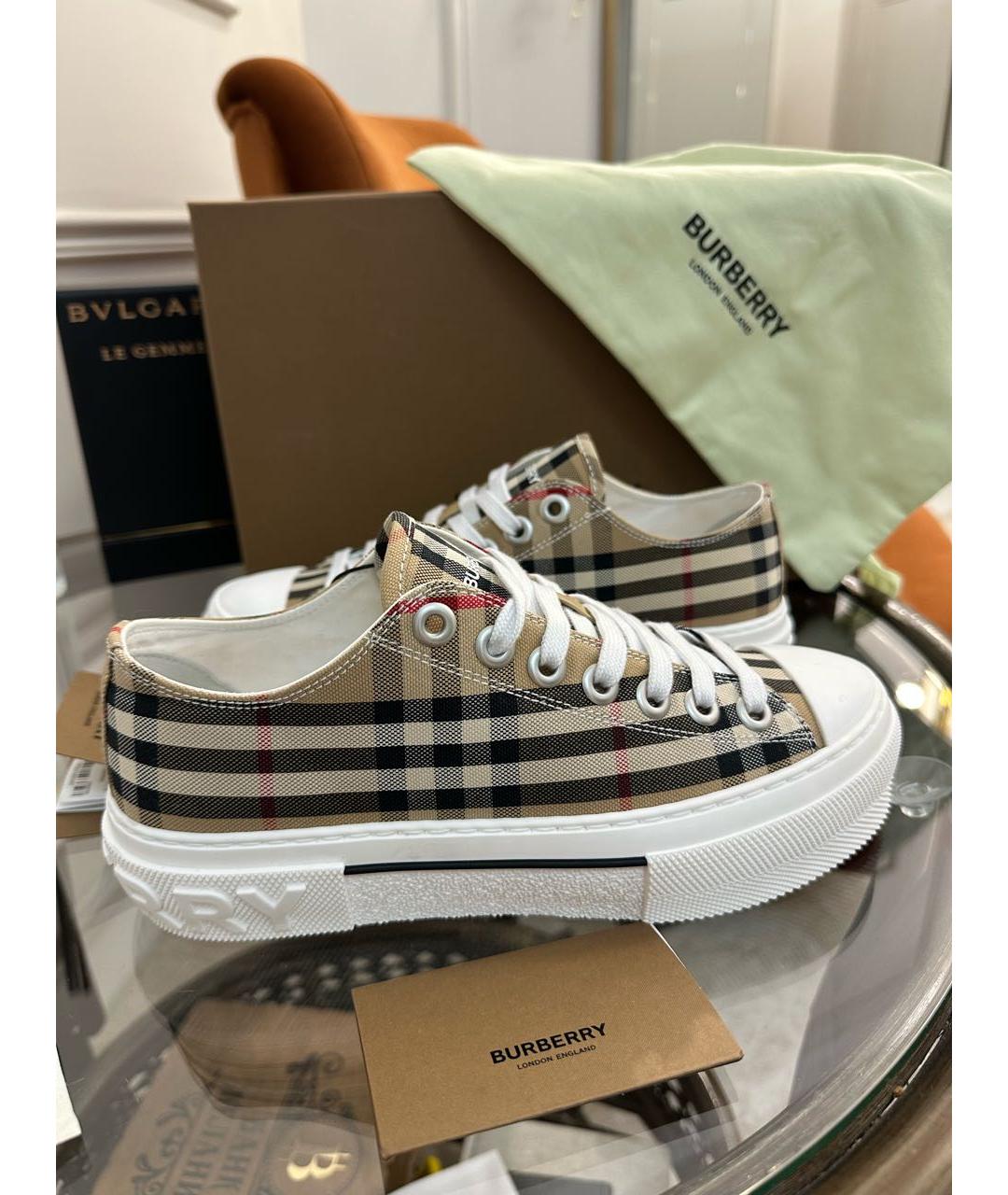 BURBERRY Бежевые кеды, фото 9