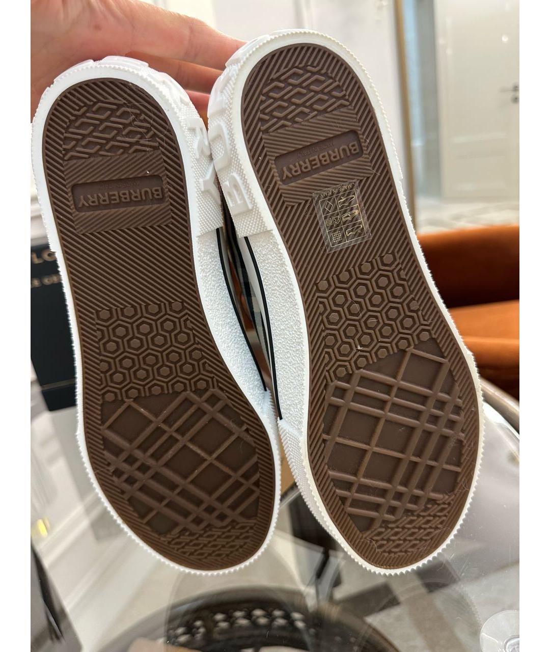 BURBERRY Бежевые кеды, фото 4