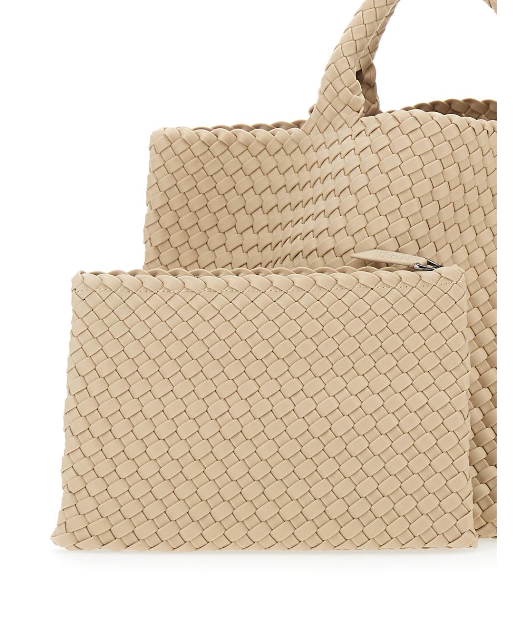 NAGHEDI Бежевая синтетическая сумка тоут, фото 3