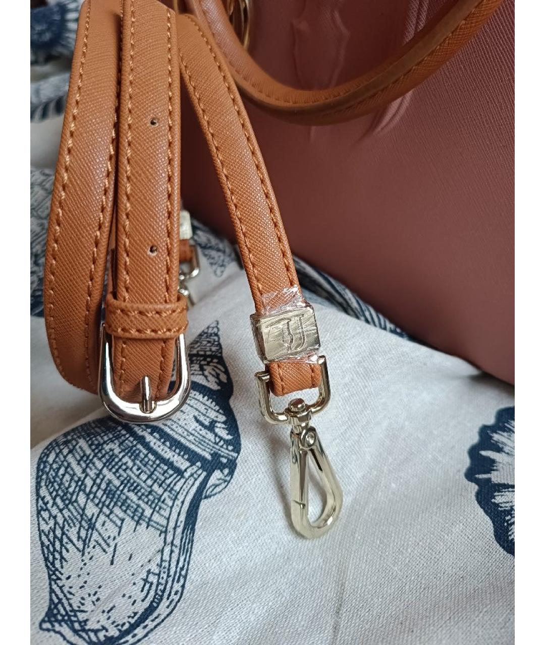 TRUSSARDI JEANS Коралловая сумка через плечо из искусственной кожи, фото 6