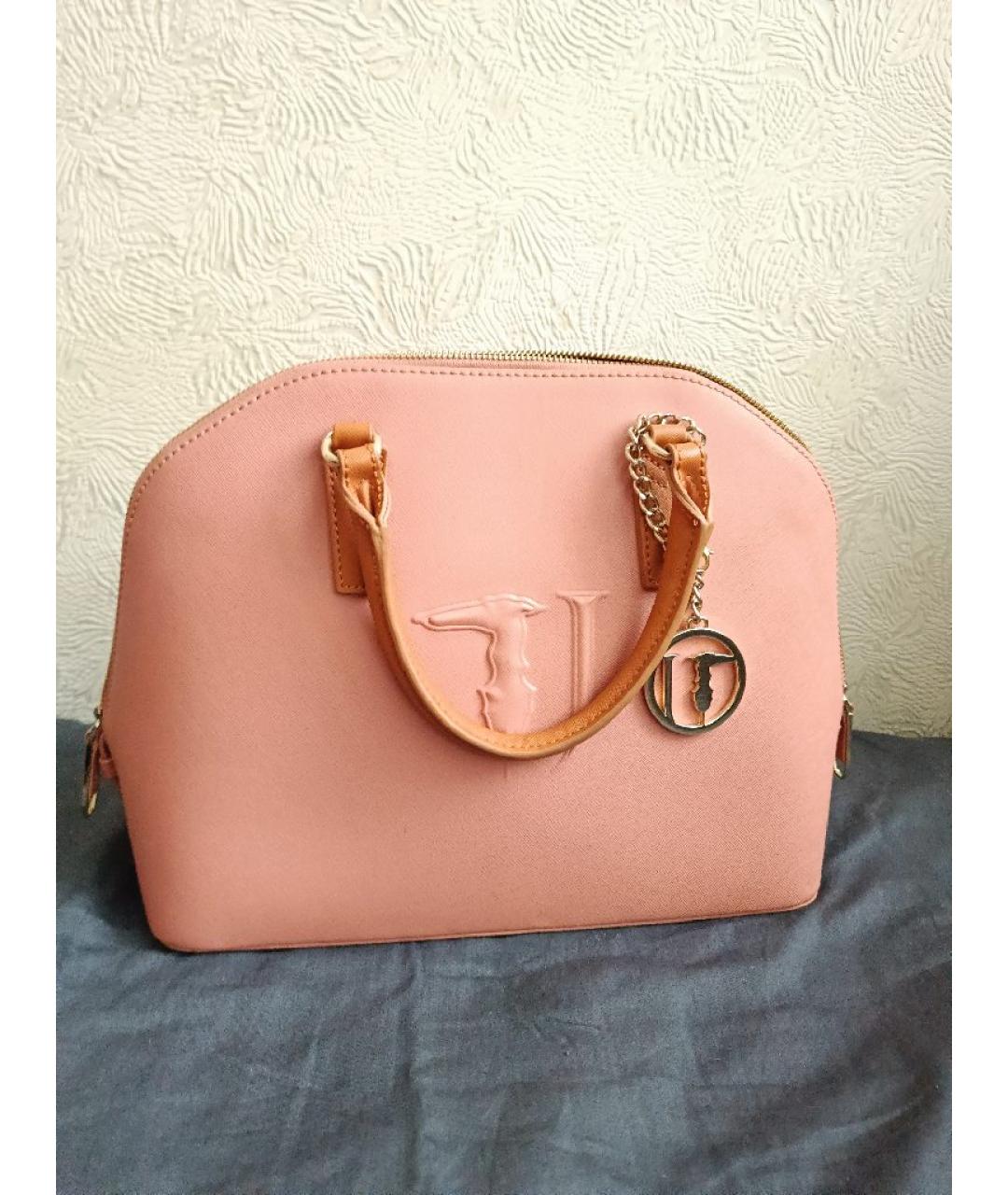 TRUSSARDI JEANS Коралловая сумка через плечо из искусственной кожи, фото 3