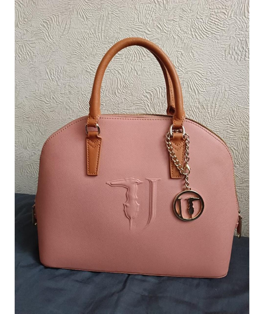 TRUSSARDI JEANS Коралловая сумка через плечо из искусственной кожи, фото 9