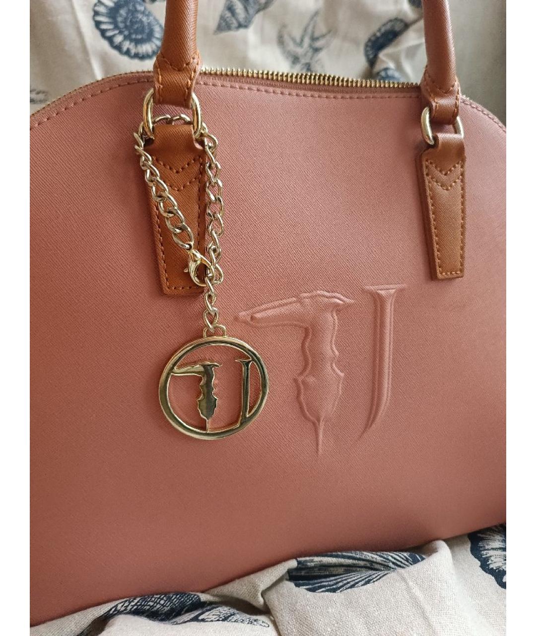 TRUSSARDI JEANS Коралловая сумка через плечо из искусственной кожи, фото 8