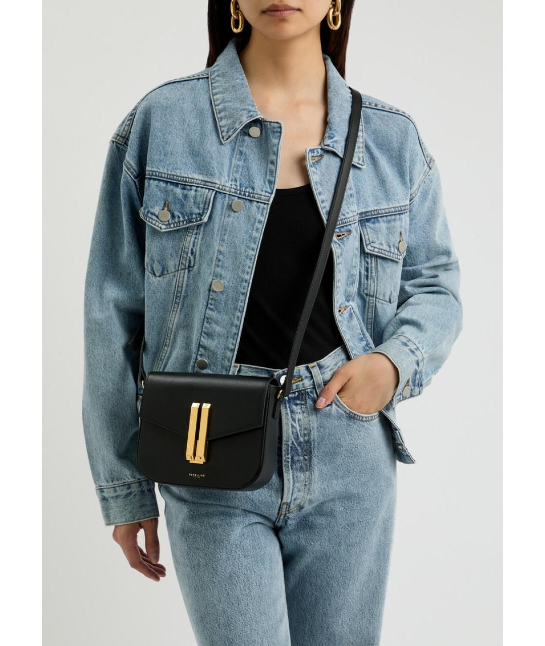 DEMELLIER Черная кожаная сумка через плечо, фото 7