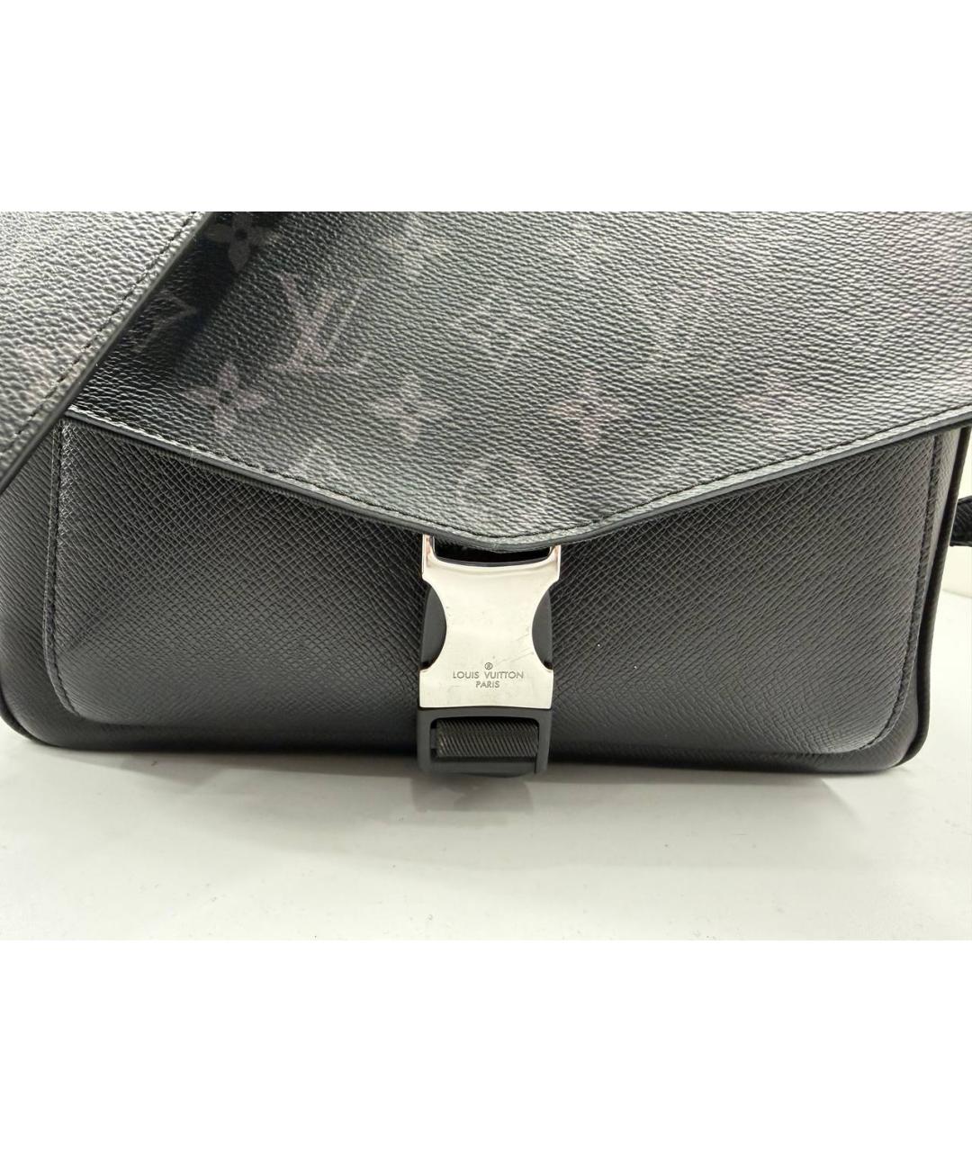 LOUIS VUITTON Черная кожаная сумка на плечо, фото 5