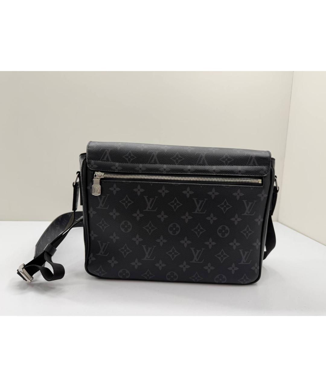 LOUIS VUITTON Черная кожаная сумка на плечо, фото 8