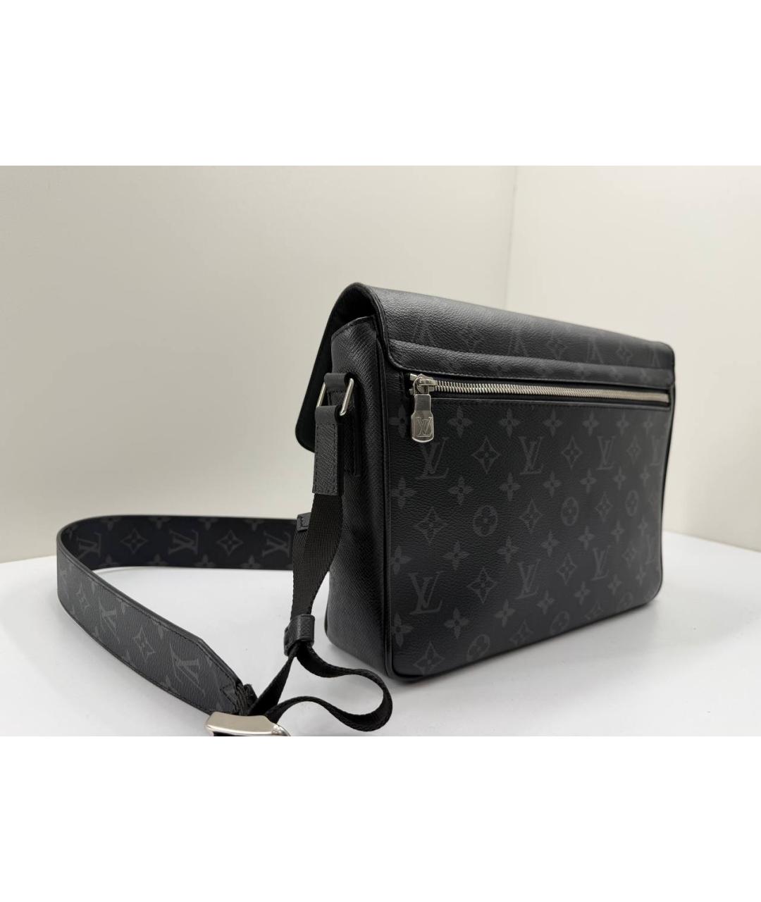 LOUIS VUITTON Черная кожаная сумка на плечо, фото 9