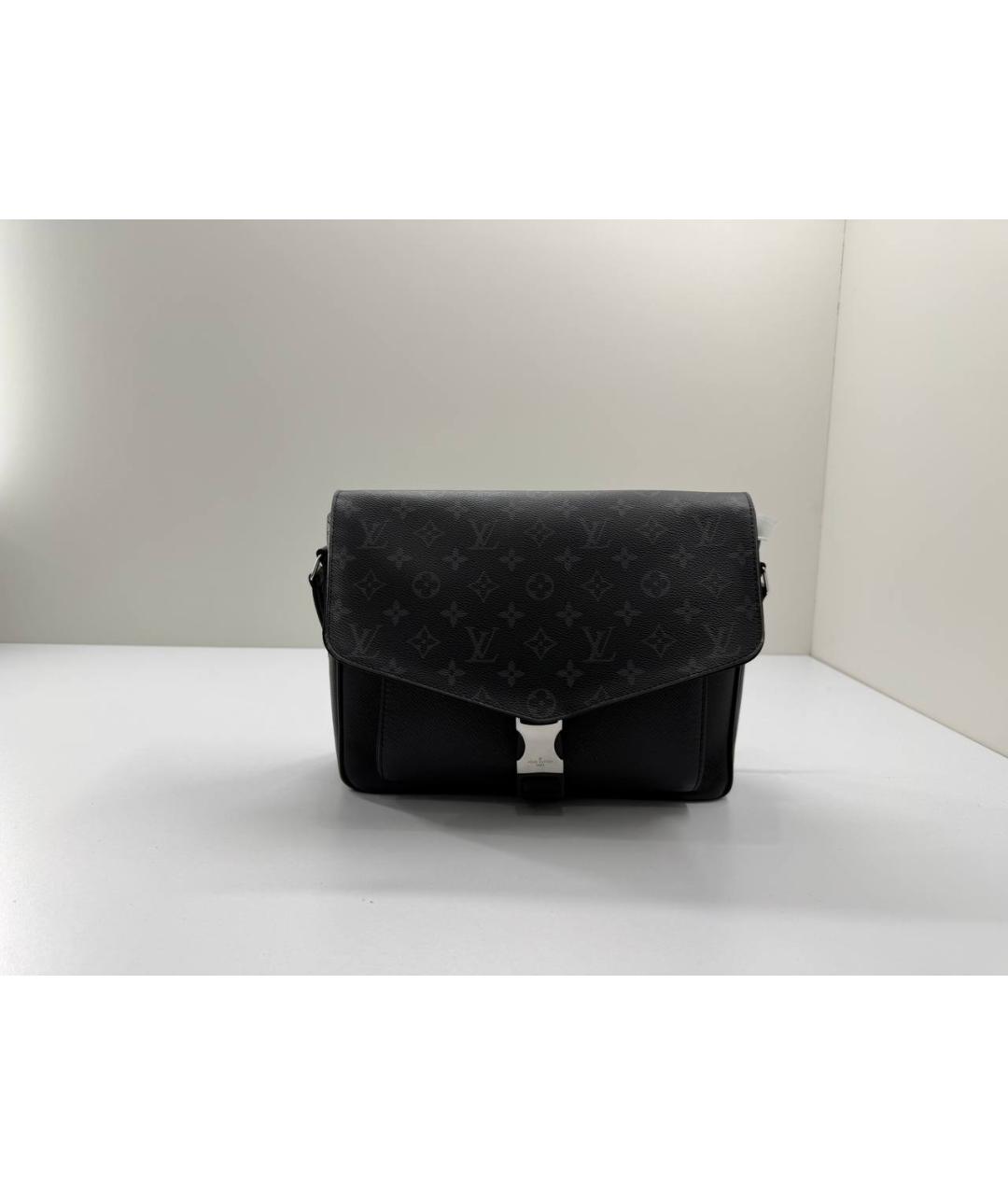 LOUIS VUITTON Черная кожаная сумка на плечо, фото 10