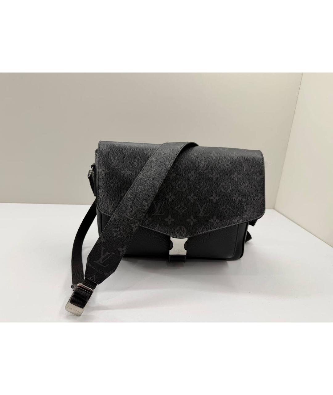 LOUIS VUITTON Черная кожаная сумка на плечо, фото 4