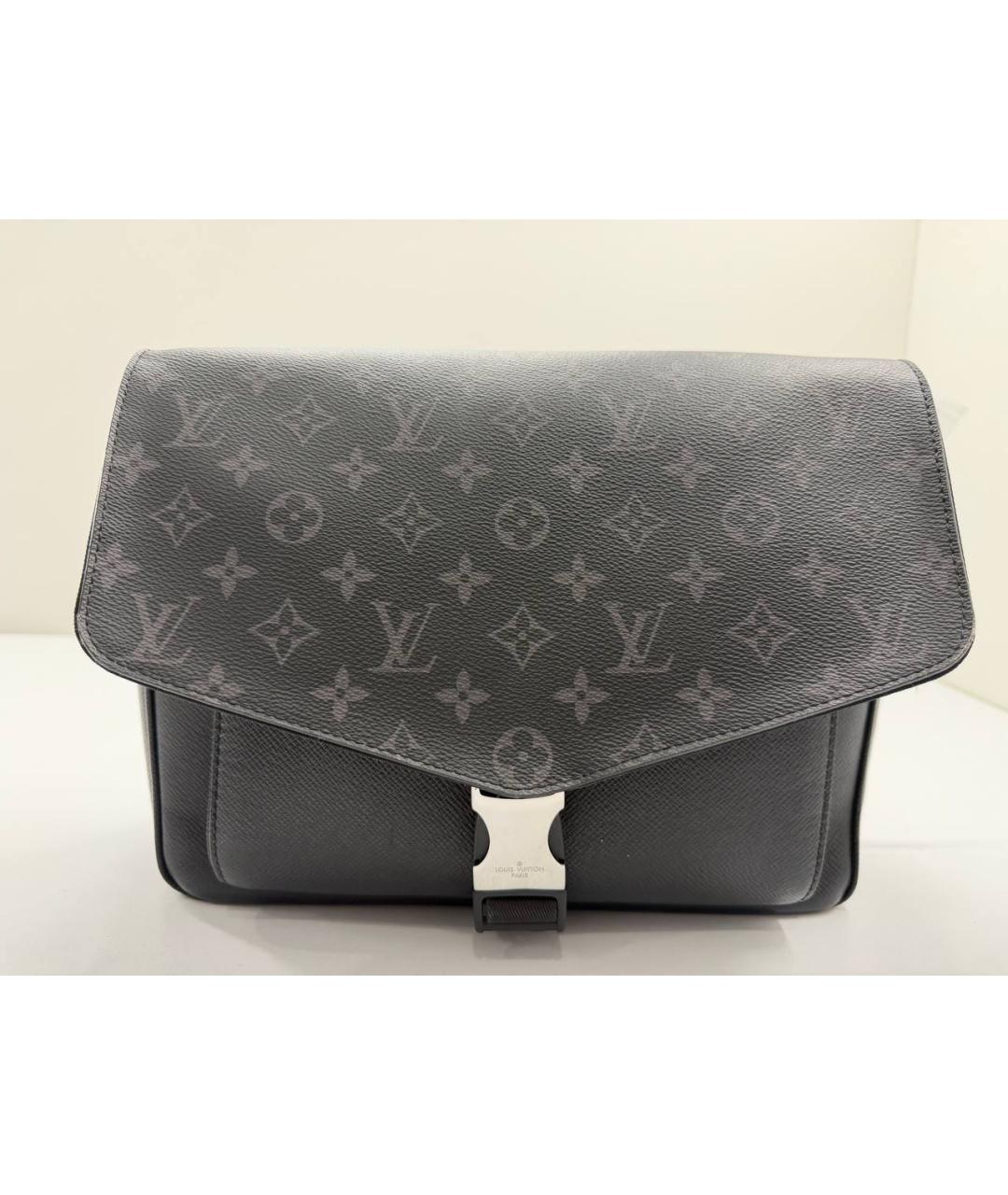 LOUIS VUITTON Черная кожаная сумка на плечо, фото 2