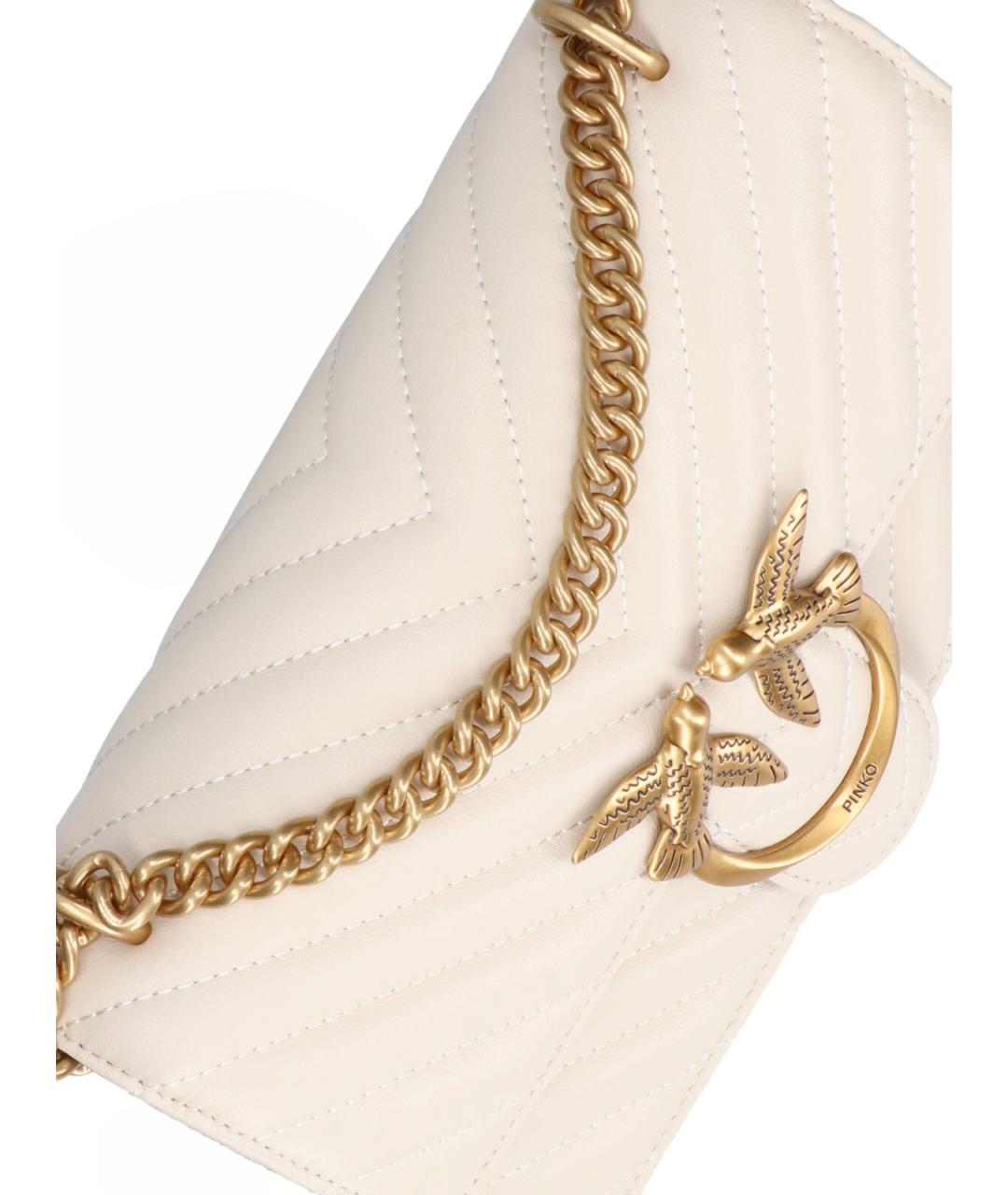 PINKO Белая кожаная сумка через плечо, фото 4