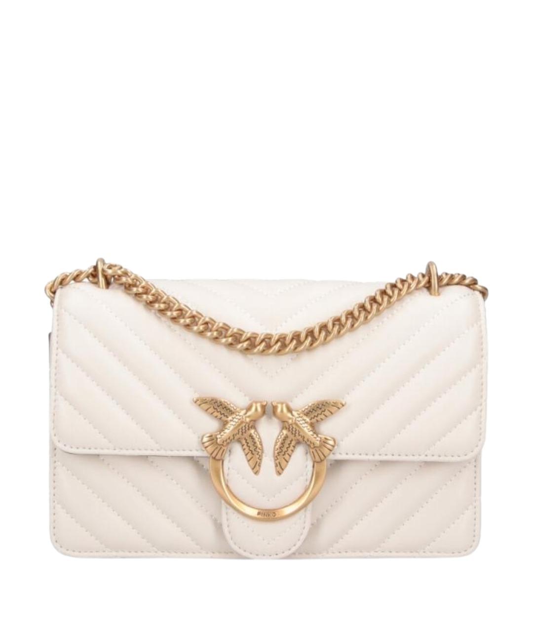 PINKO Белая кожаная сумка через плечо, фото 1
