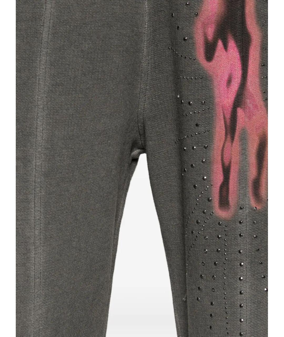 DIESEL Серые хлопковые брюки широкие, фото 3