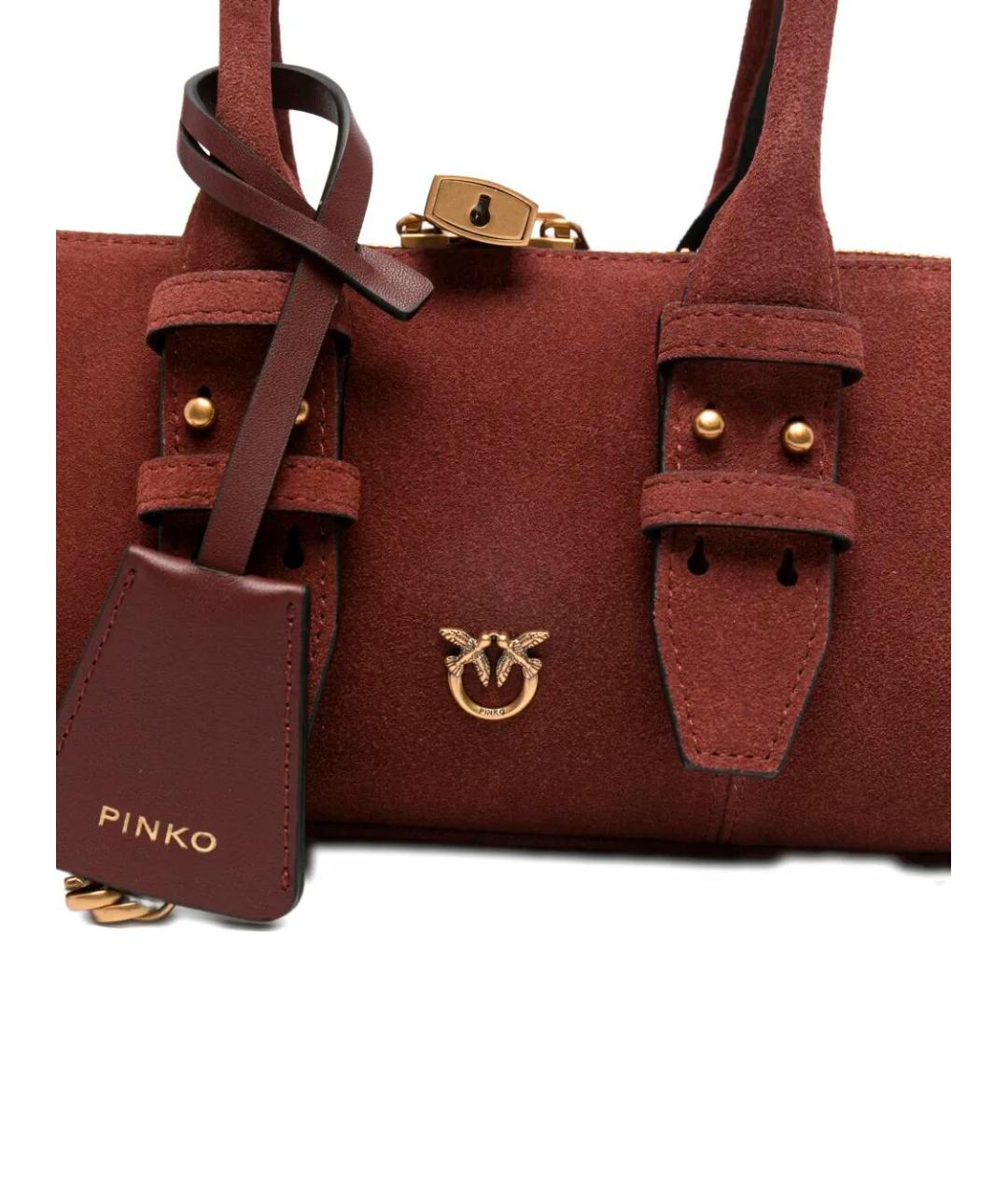 PINKO Красная кожаная сумка тоут, фото 4