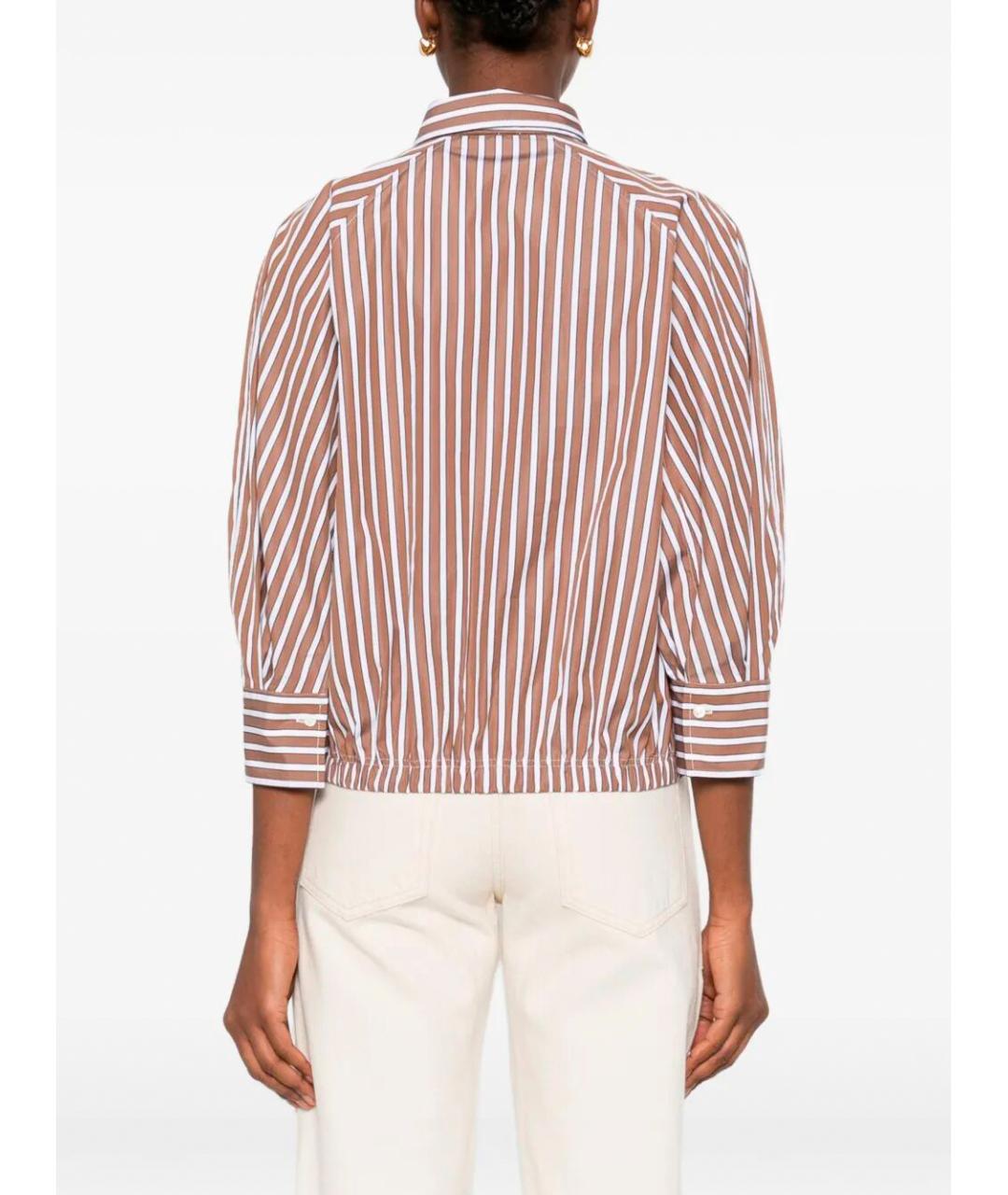 BRUNELLO CUCINELLI Коричневая хлопковая рубашка, фото 5