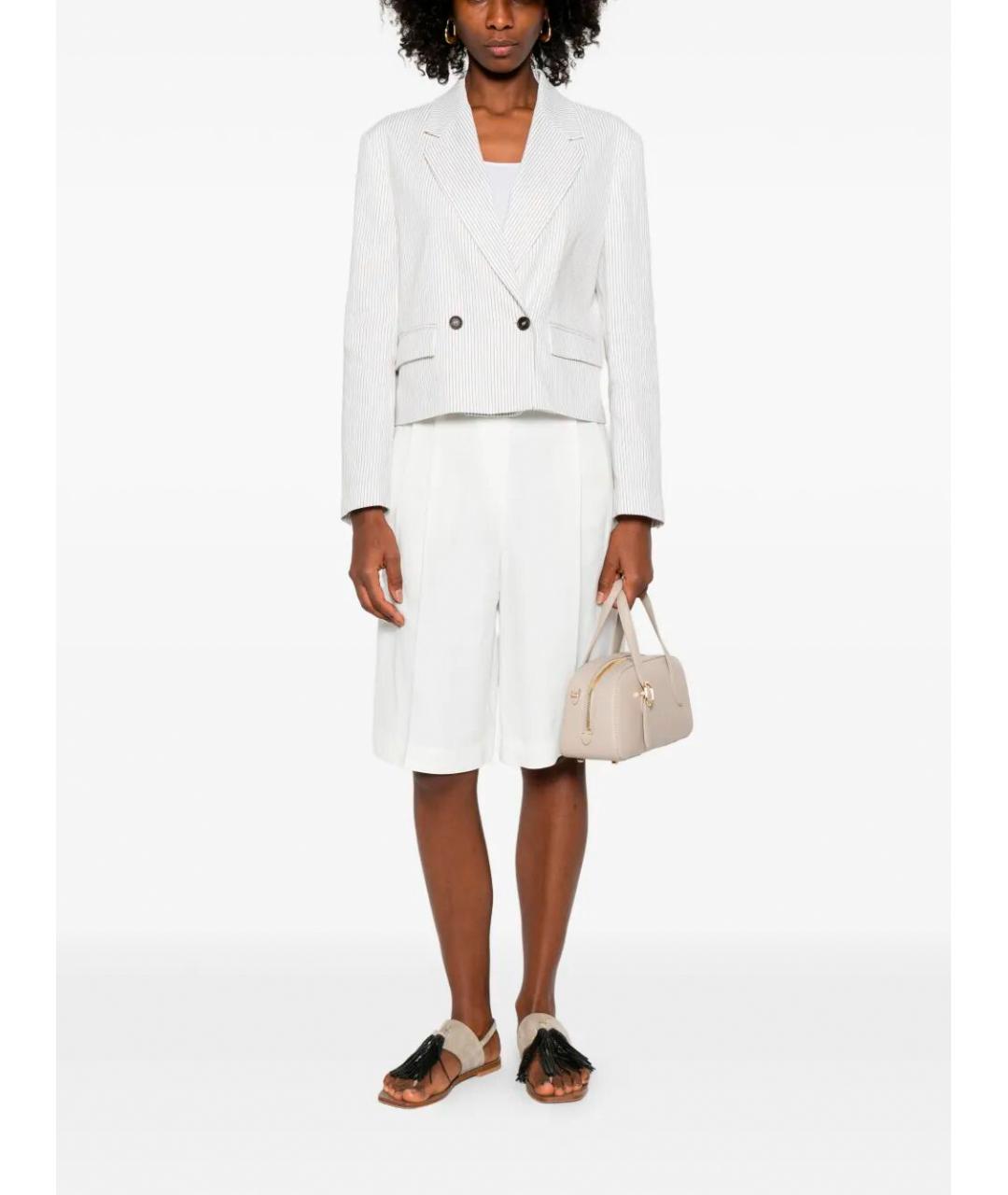 BRUNELLO CUCINELLI Белые вискозные шорты, фото 2