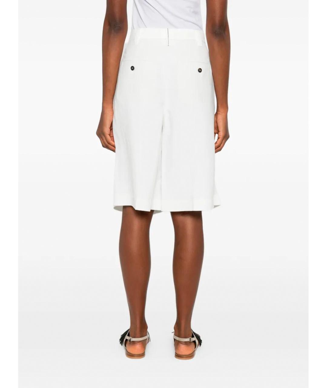 BRUNELLO CUCINELLI Белые вискозные шорты, фото 3