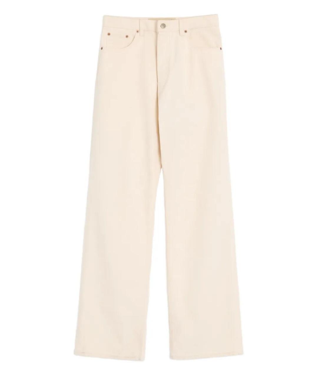 VALENTINO Бежевые хлопковые прямые джинсы, фото 1