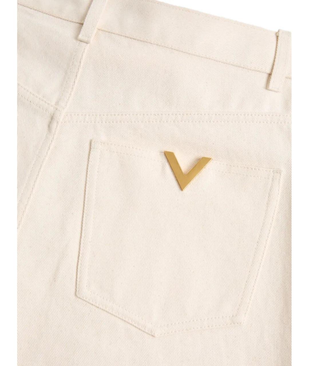 VALENTINO Бежевые хлопковые прямые джинсы, фото 4