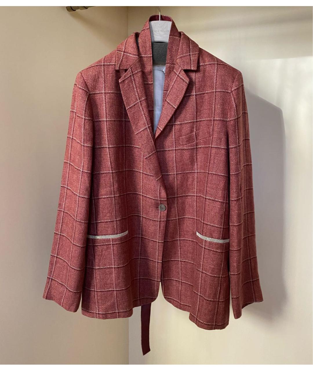 FABIANA FILIPPI Бордовый жакет/пиджак, фото 4