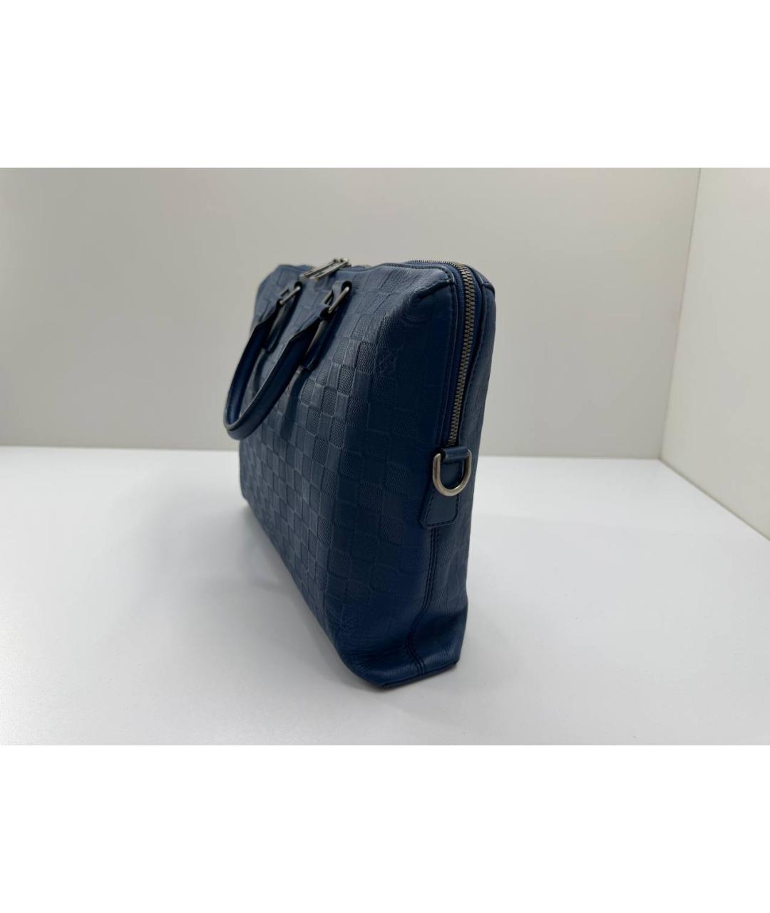 LOUIS VUITTON Синий кожаный портфель, фото 5
