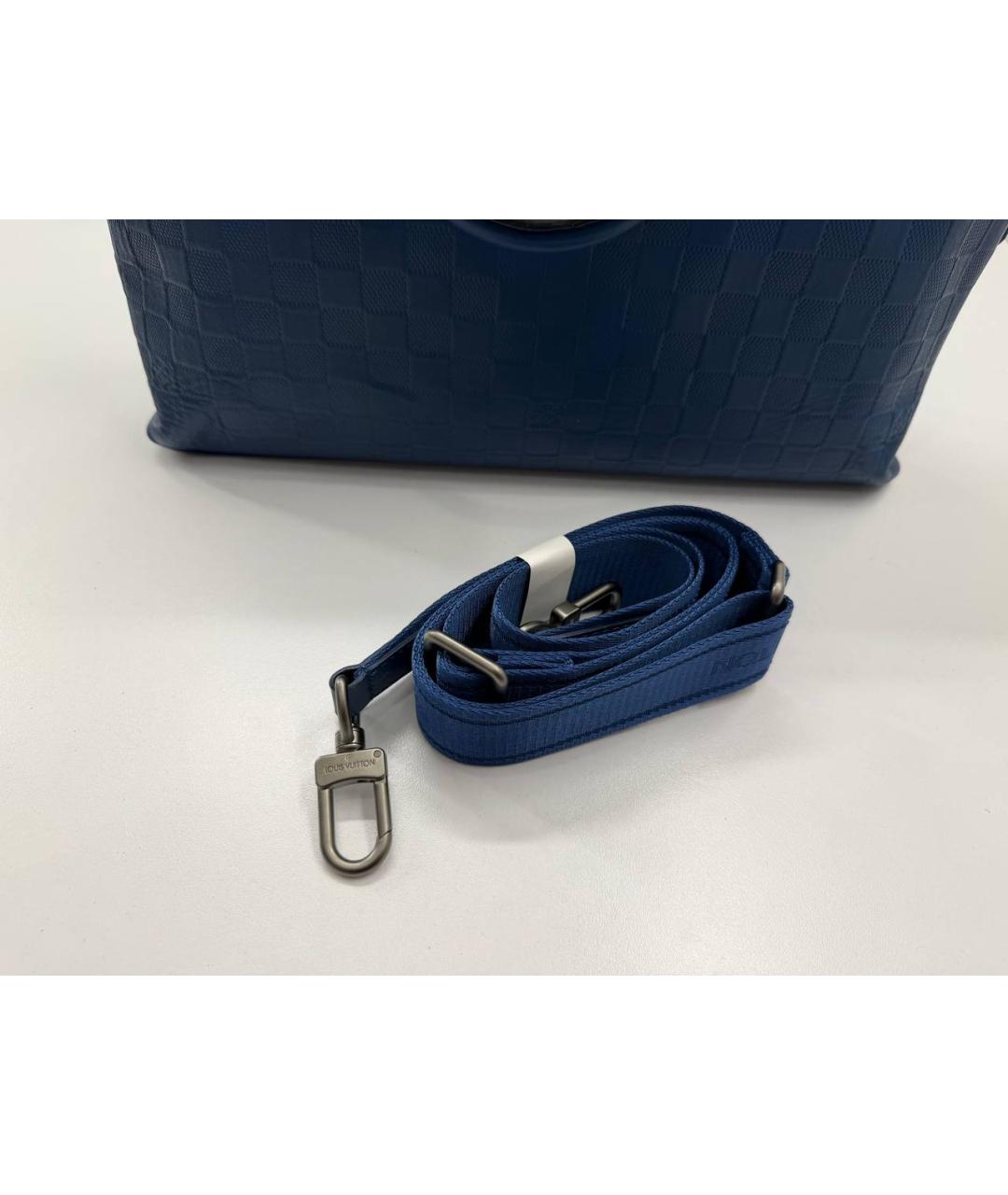 LOUIS VUITTON Синий кожаный портфель, фото 3