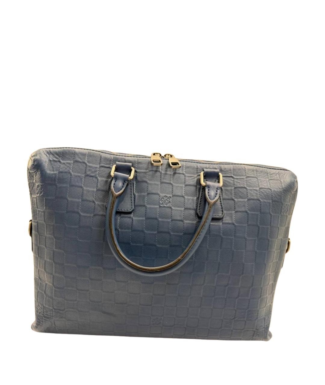 LOUIS VUITTON Синий кожаный портфель, фото 1