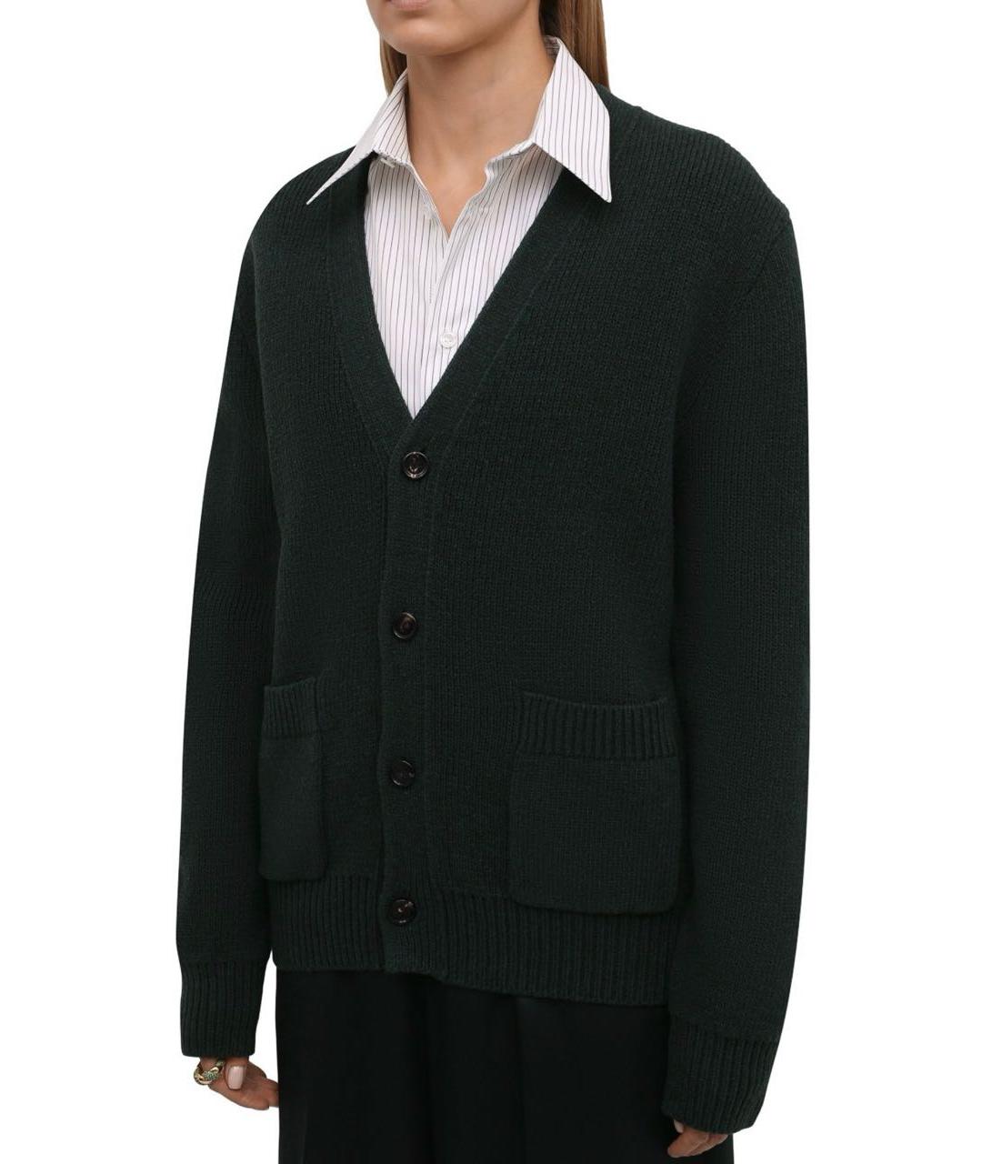 BOTTEGA VENETA Зеленый шерстяной джемпер / свитер, фото 4