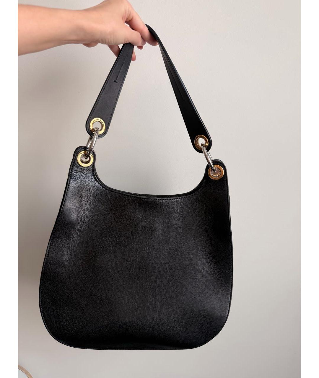 CHLOE Черная кожаная сумка с короткими ручками, фото 3