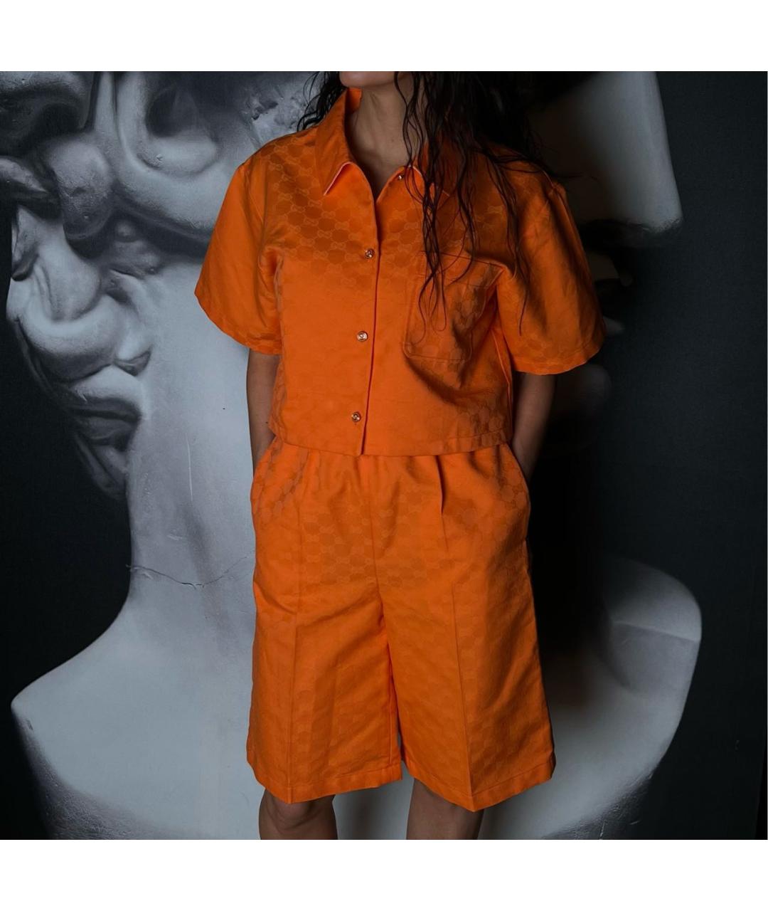 GUCCI Оранжевый полиэстеровый костюм с брюками, фото 7