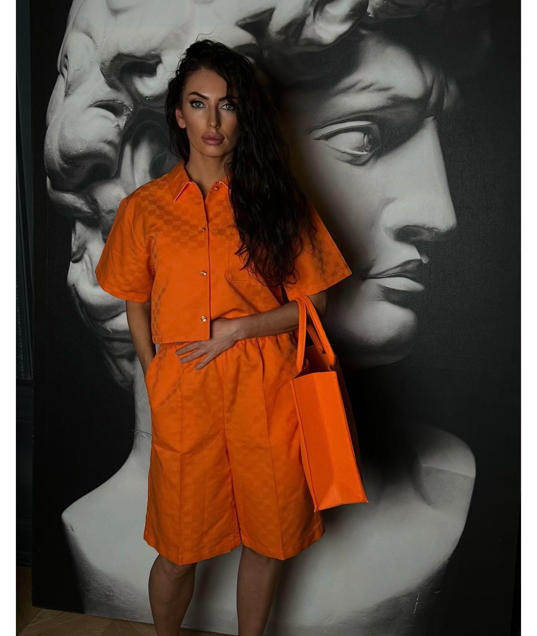 GUCCI Оранжевый полиэстеровый костюм с брюками, фото 5