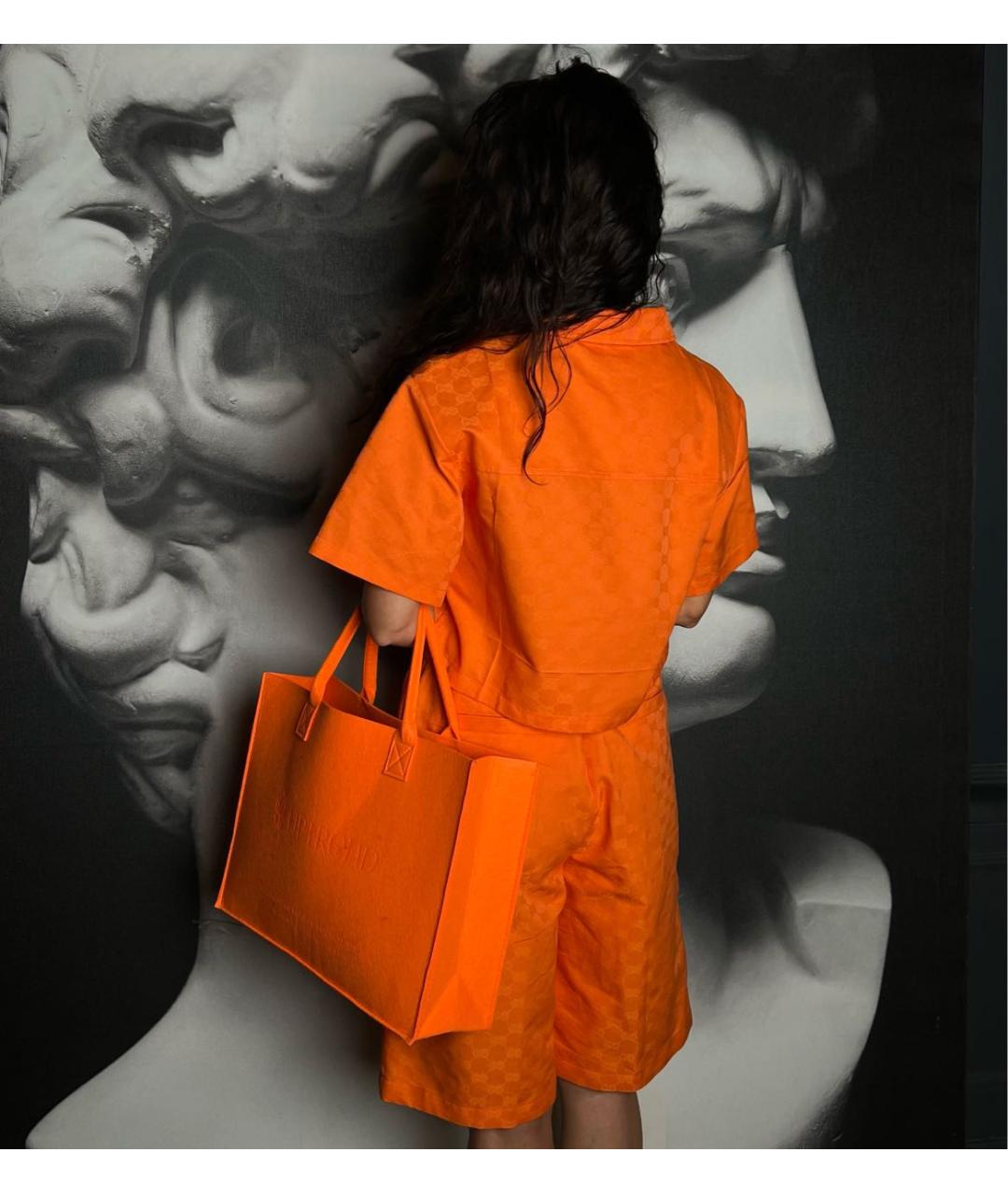 GUCCI Оранжевый полиэстеровый костюм с брюками, фото 6