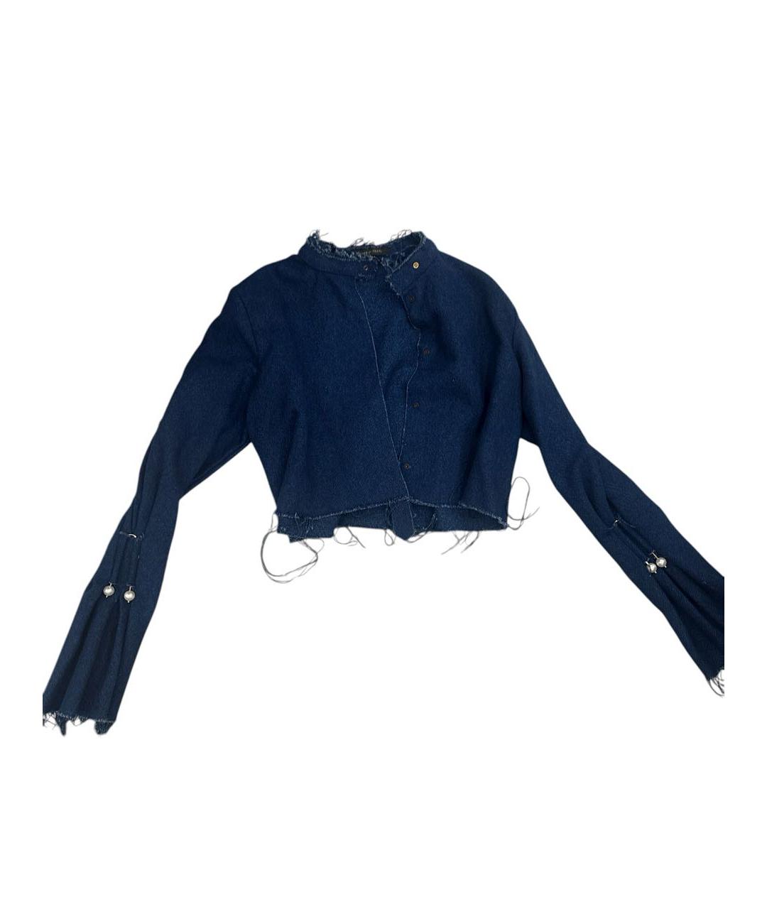 MOTHER Темно-синяя деним блузы, фото 1