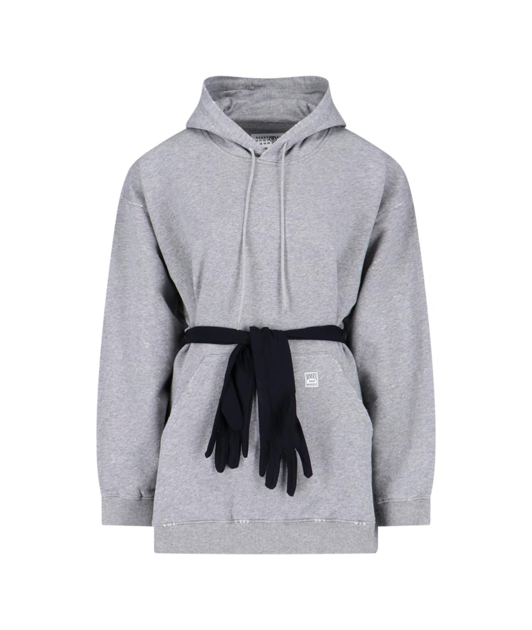 MM6 MAISON MARGIELA Серое хлопковое платье, фото 1