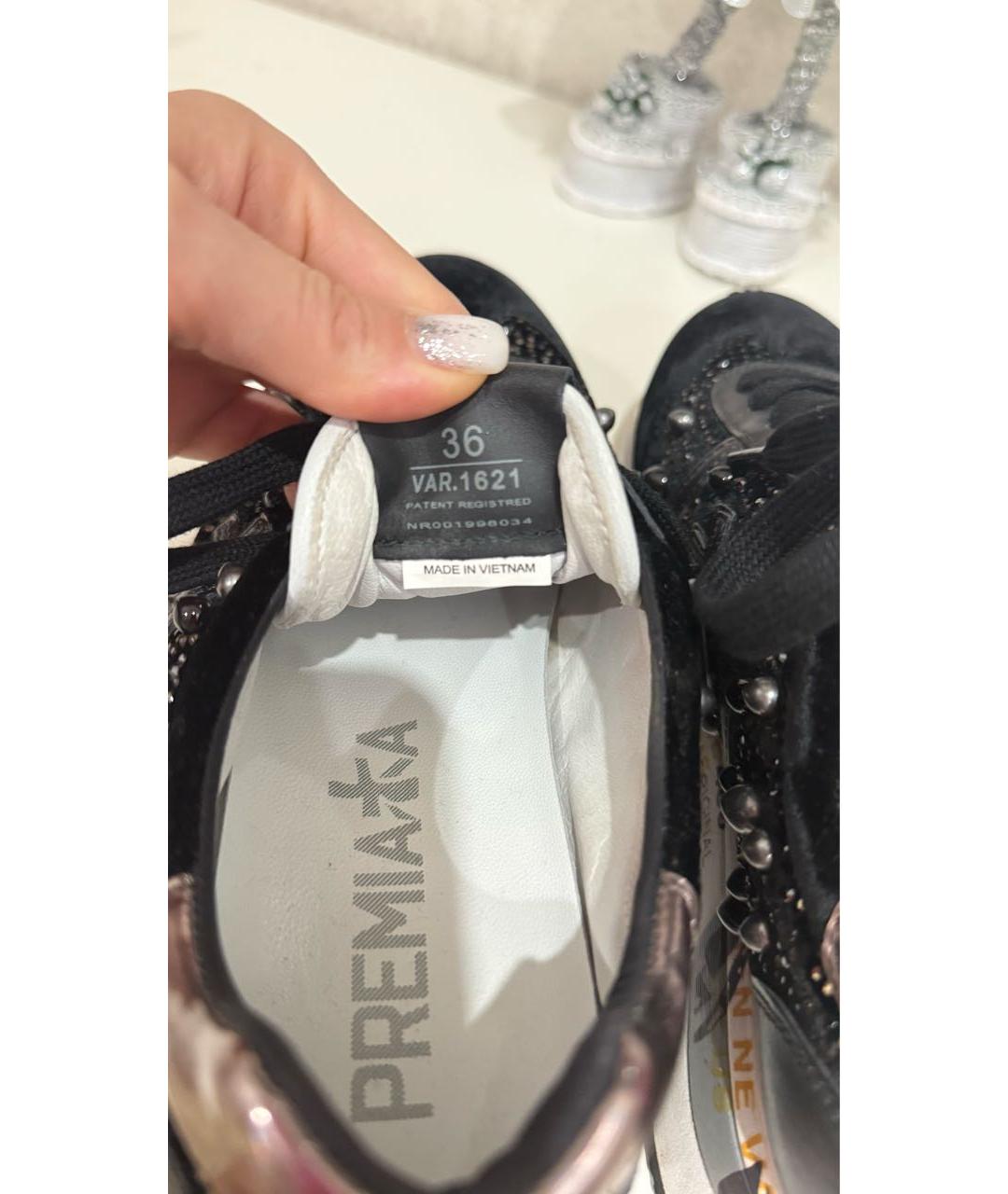 PREMIATA Черные бархатные кроссовки, фото 4