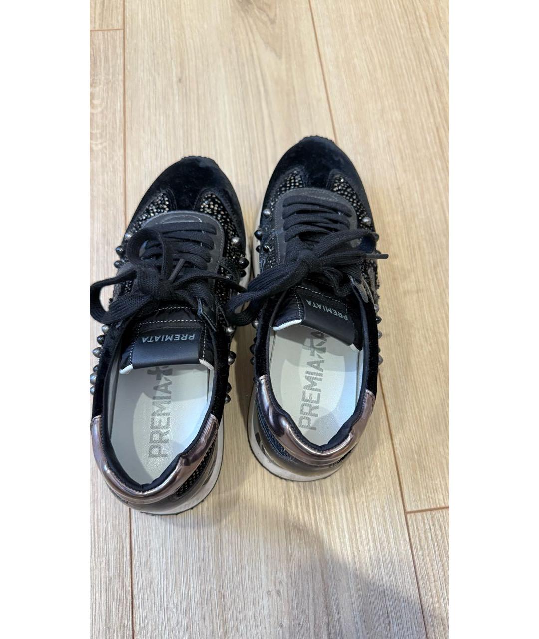 PREMIATA Черные бархатные кроссовки, фото 3