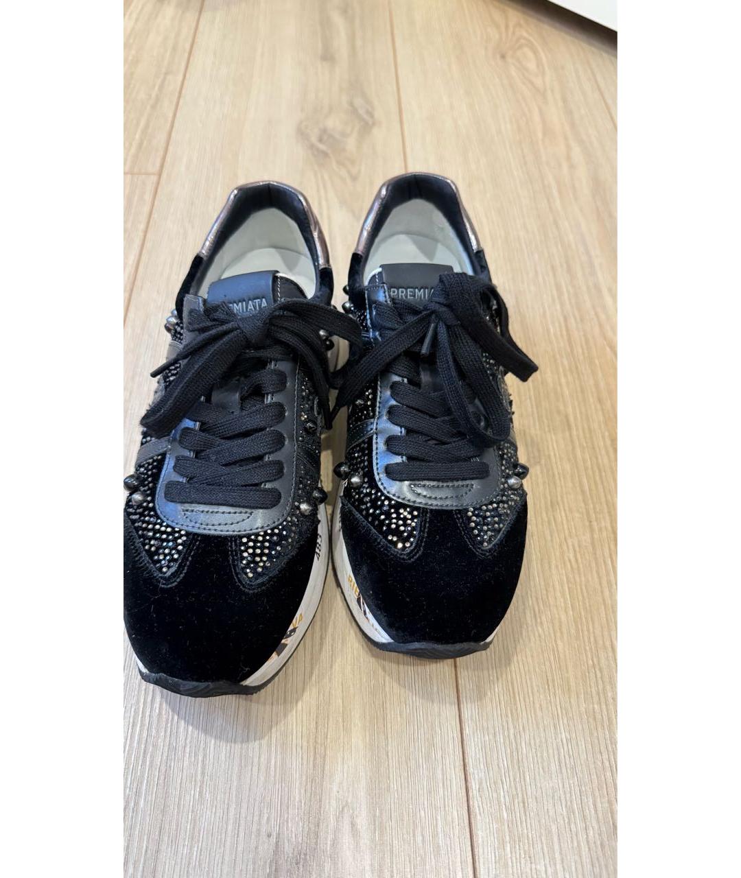 PREMIATA Черные бархатные кроссовки, фото 2