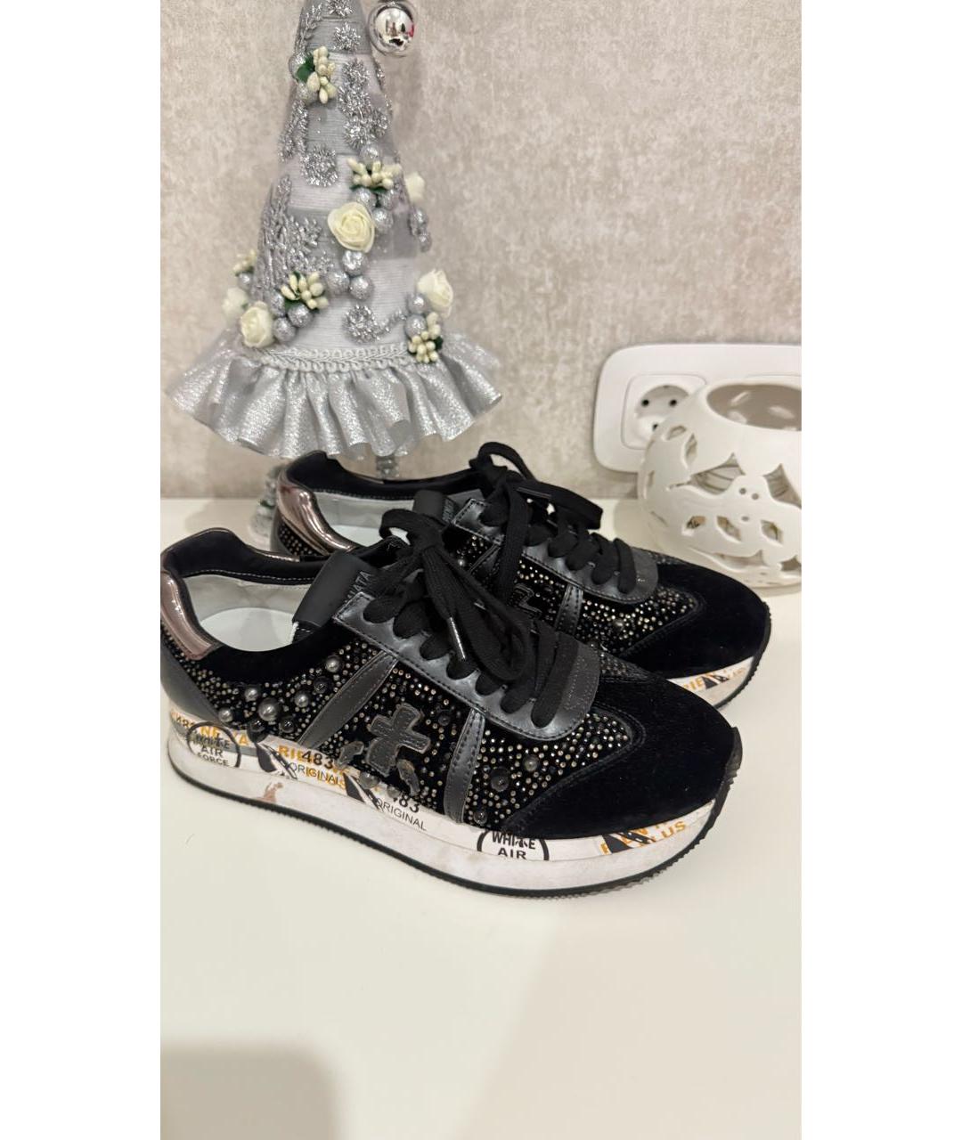 PREMIATA Черные бархатные кроссовки, фото 5