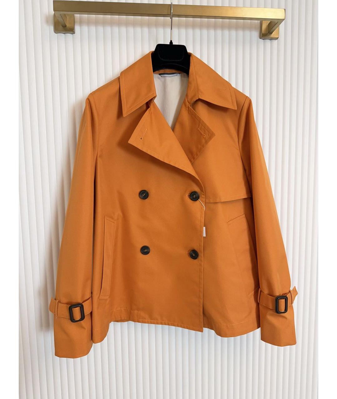 WEEKEND MAX MARA Оранжевый хлопковый тренч/плащ, фото 6