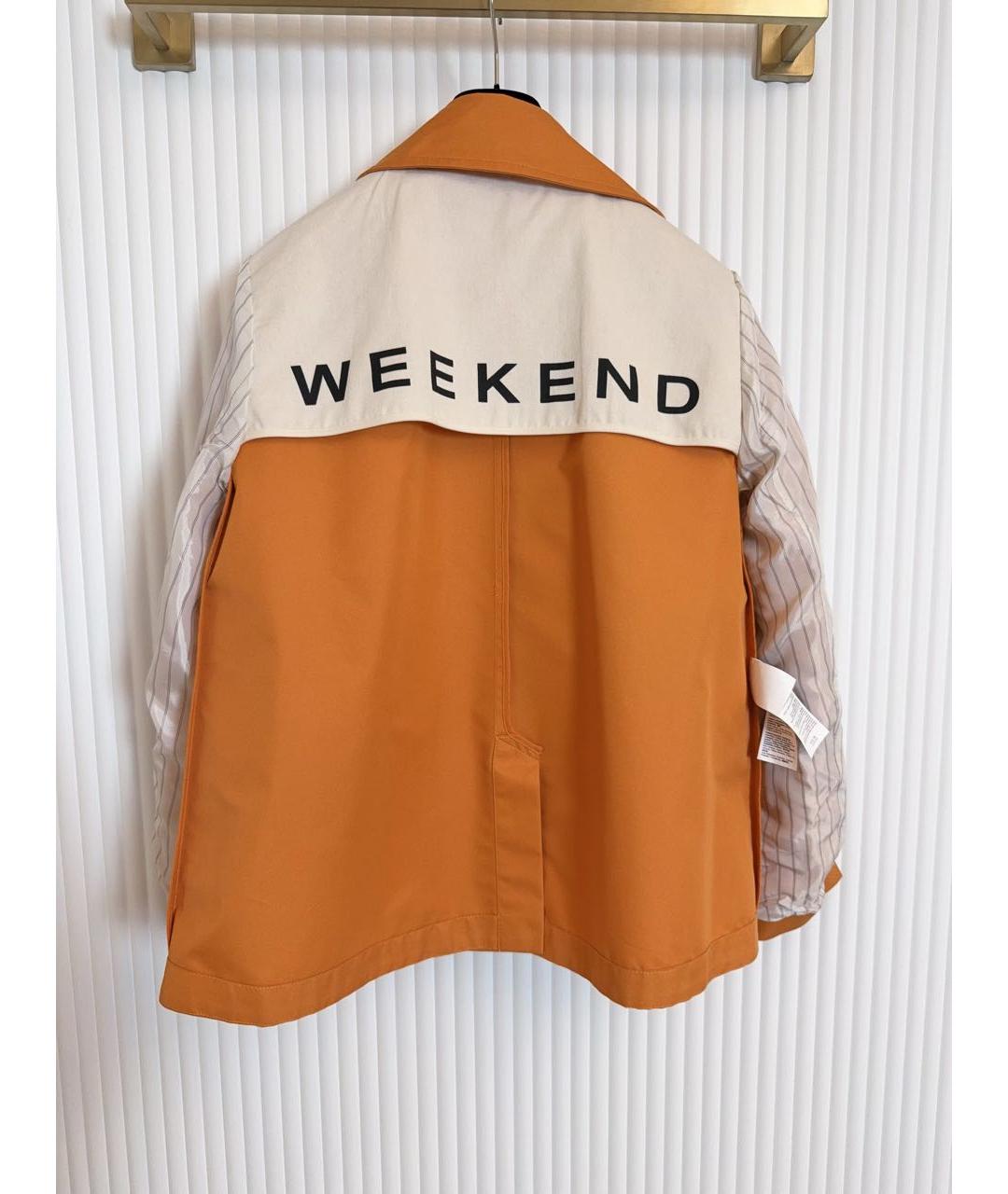 WEEKEND MAX MARA Оранжевый хлопковый тренч/плащ, фото 3