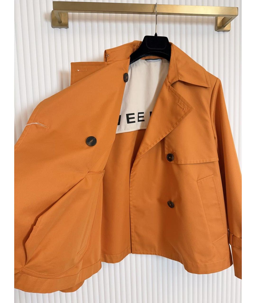 WEEKEND MAX MARA Оранжевый хлопковый тренч/плащ, фото 7