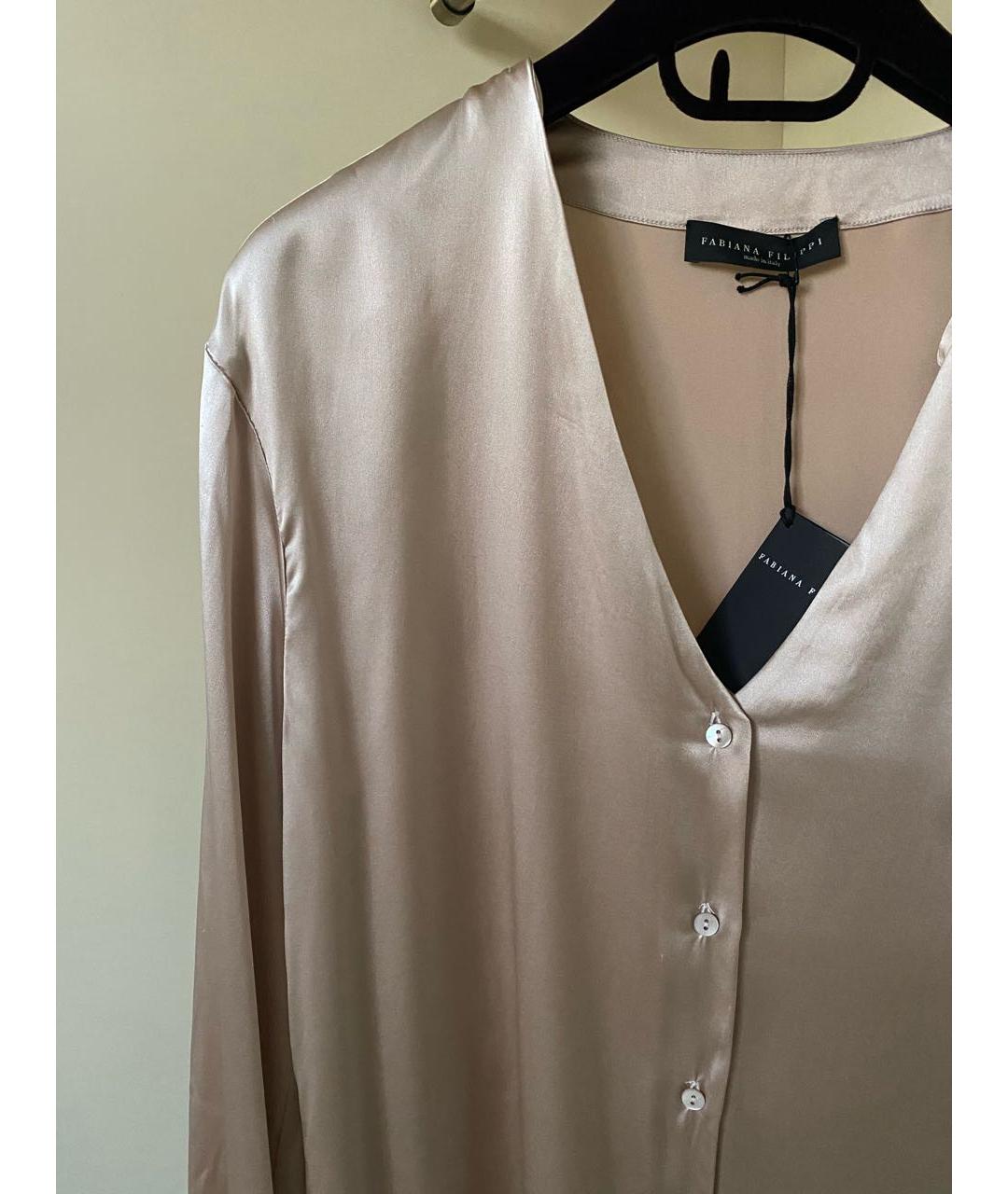 FABIANA FILIPPI Бежевая шелковая блузы, фото 5