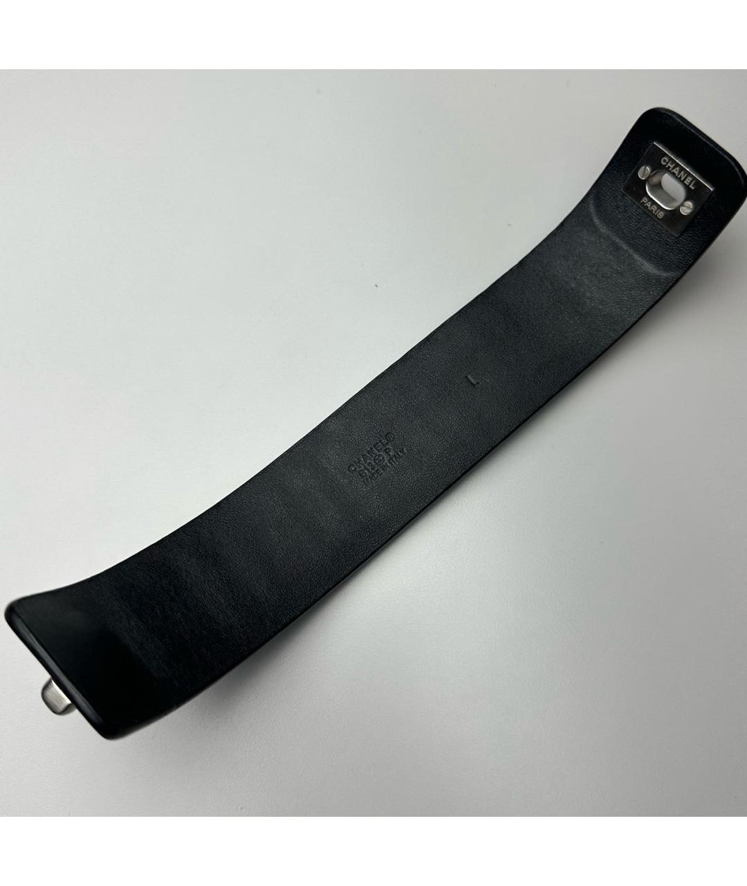 CHANEL Черный кожаный браслет, фото 6